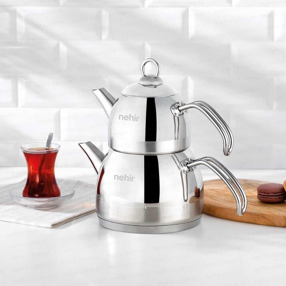 Defne Midi Orta Boy Çelik Çaydanlık