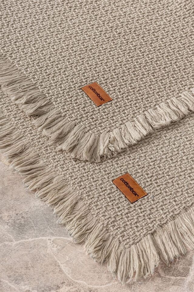 Paspas Setı Bath Rug Bej 75x125 60x90