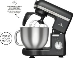 11KKK Karaca Mastermaid Chef Pro Çift Kollu Stand Mikser Shiny Black 1750 W