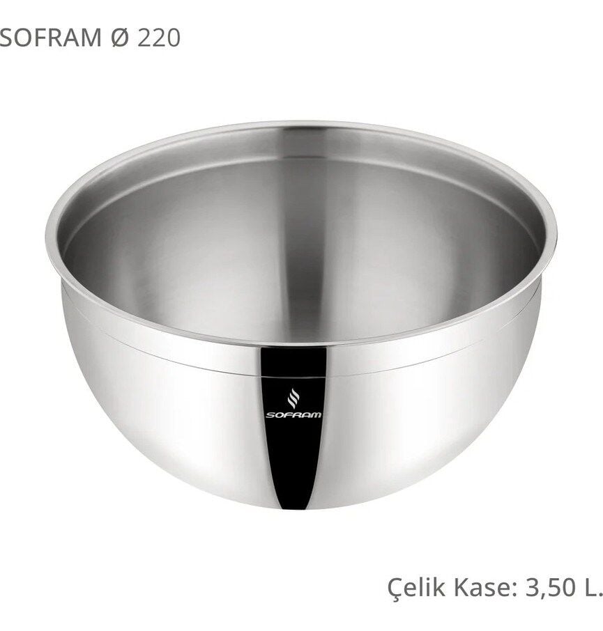 Sofram 22 Cm Çelik Kase 3,50 Litre