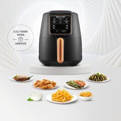 11KKK Karaca Air Pro Cook Xl 2 In 1 Konuşan Airfryer Black Cooper