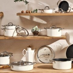 Emsan Master Class 6 Parça Midi Tencere Seti Beyaz