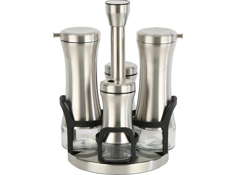 Gümüş Renkli 4'lü Baharatlık Seti