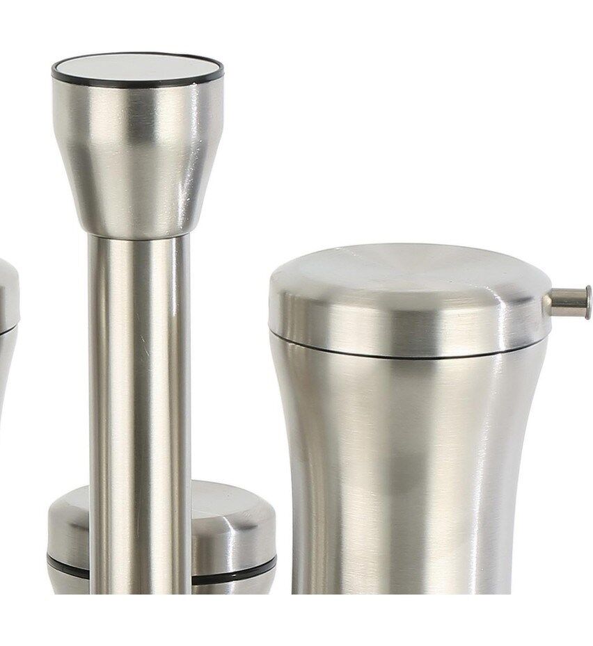 Gümüş Renkli 4'lü Baharatlık Seti