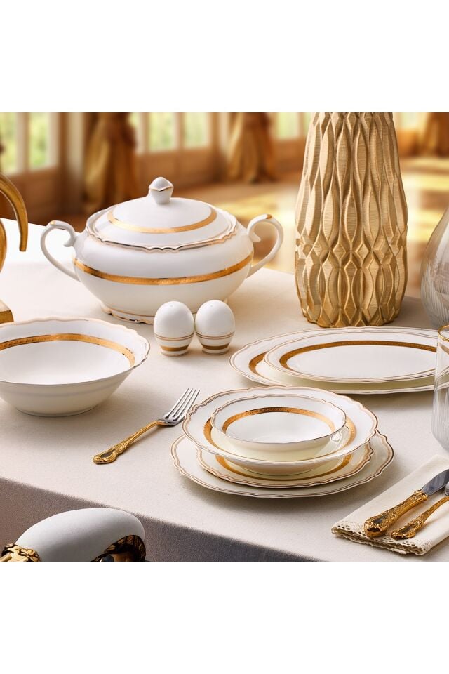 Evaliza Lumiere 60 Parça 12 Kişilik Yemek Takımı Gold