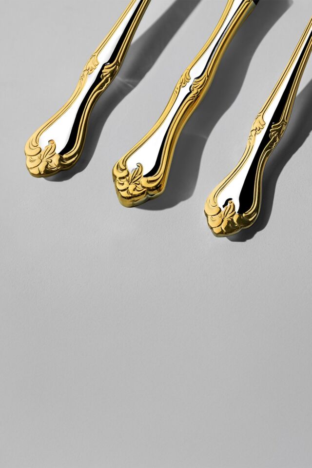 Lalezar Altın Sade 12 Kişilik 84 Parça Kutulu Çatal Kaşık Bıçak Takımı