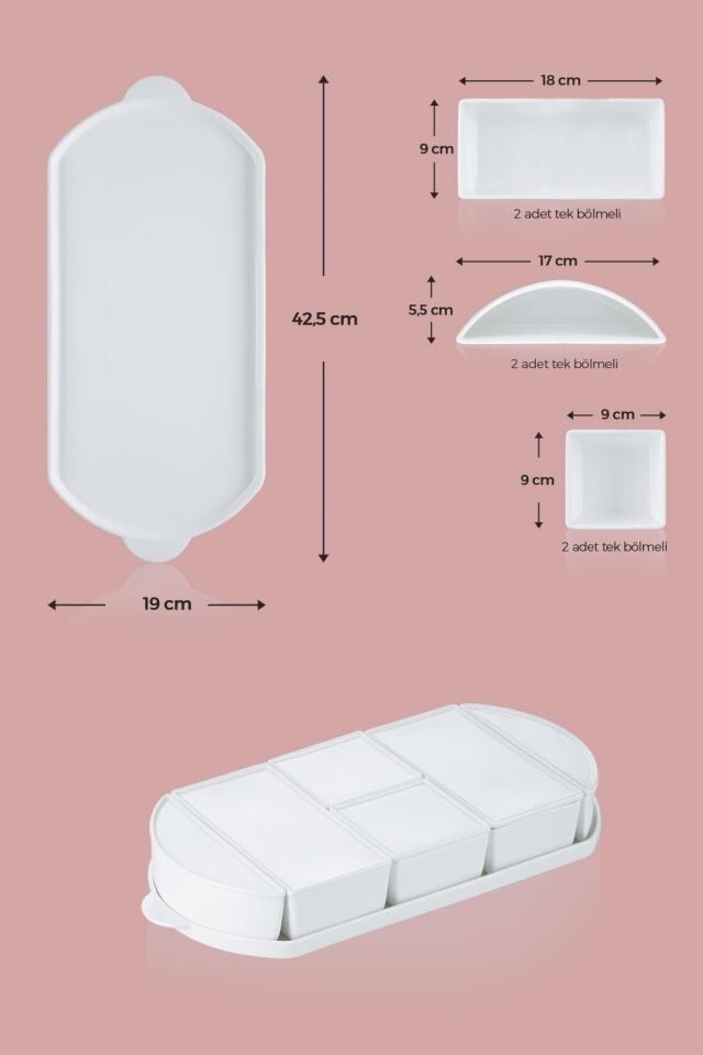 Bianco Perla 6 Bölmeli Oval Kahvaltılık