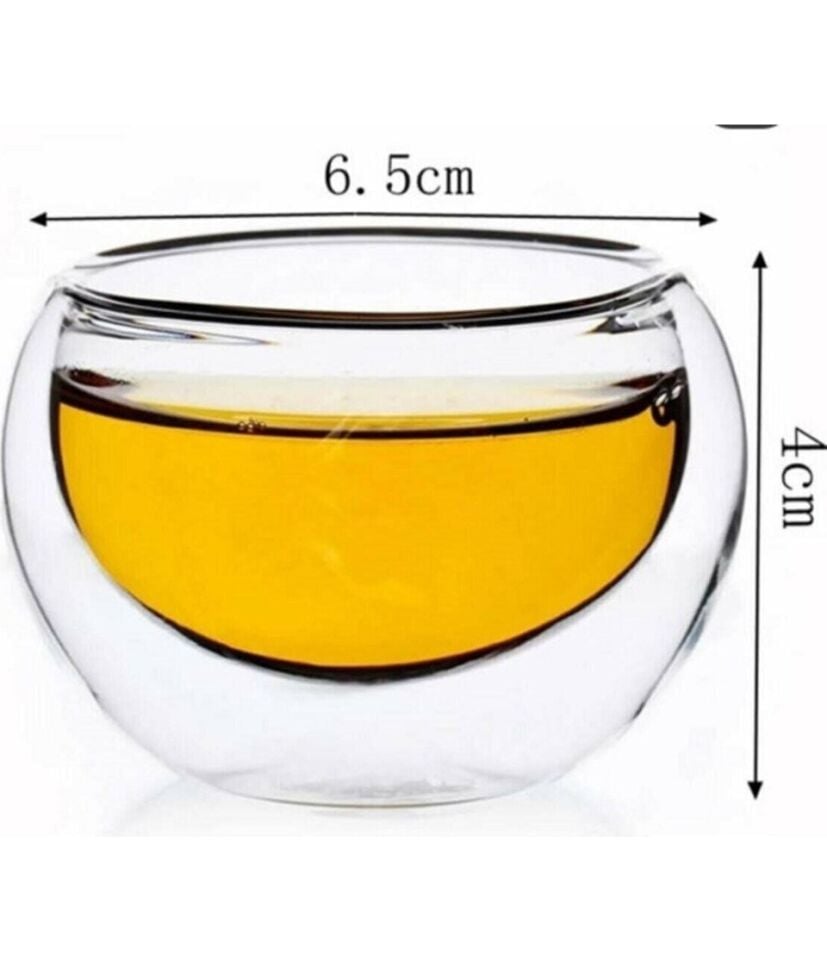 Çift Cidarlı 6'lı Mini Cam Kase