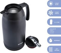Emsan New Vega Termos Mat Siyah 2.1 Litre