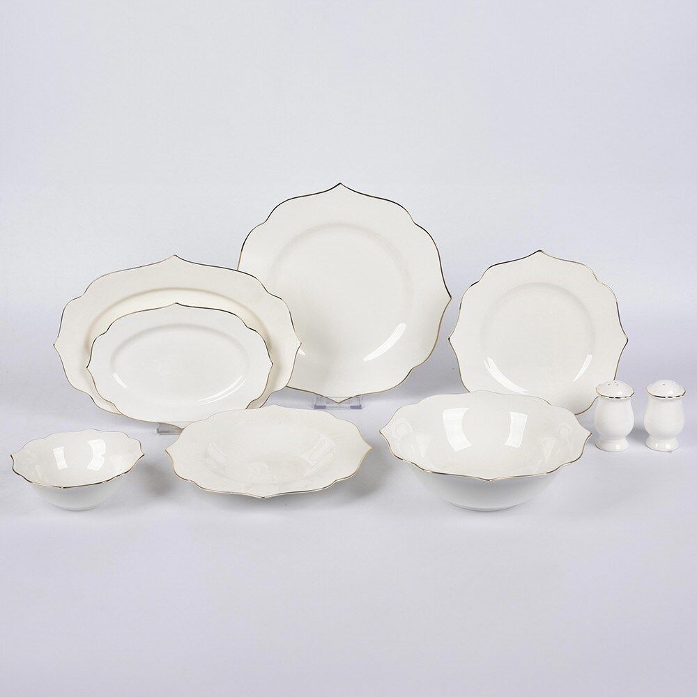 Köşeli Beyaz Servis Takımı 30 Parça