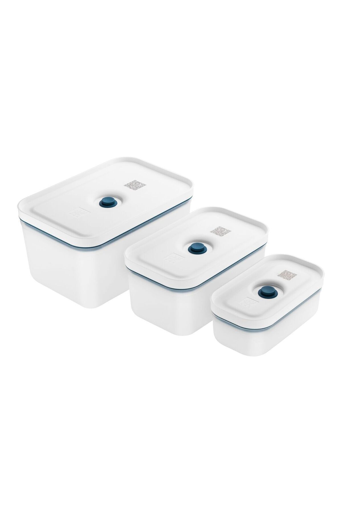 Fresh & Save Vakumlu Saklama Kabı Seti S/M/L Yarı Şeffaf-Akdeniz Mavisi