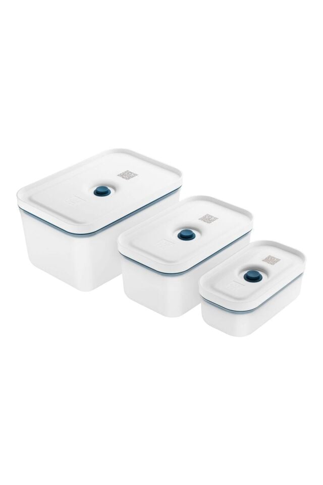 Fresh & Save Vakumlu Saklama Kabı Seti S/M/L Yarı Şeffaf-Akdeniz Mavisi