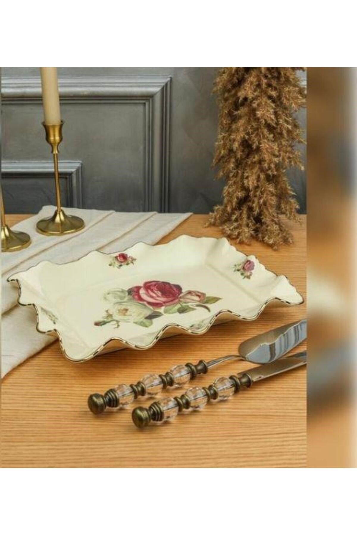 Royking Rose Dikdörtgen Sunum Tabağı 31 Cm