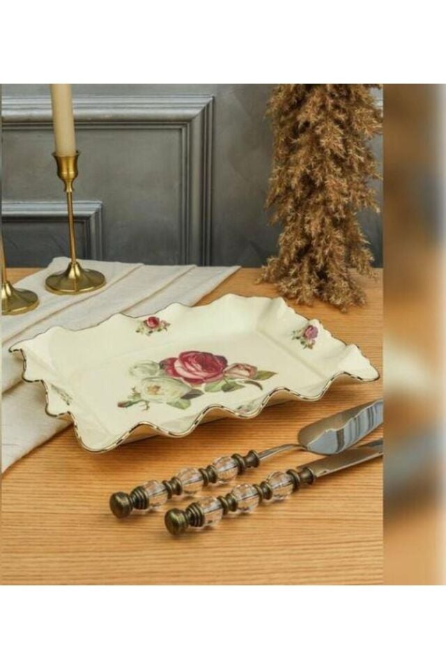 Royking Rose Dikdörtgen Sunum Tabağı 31 Cm