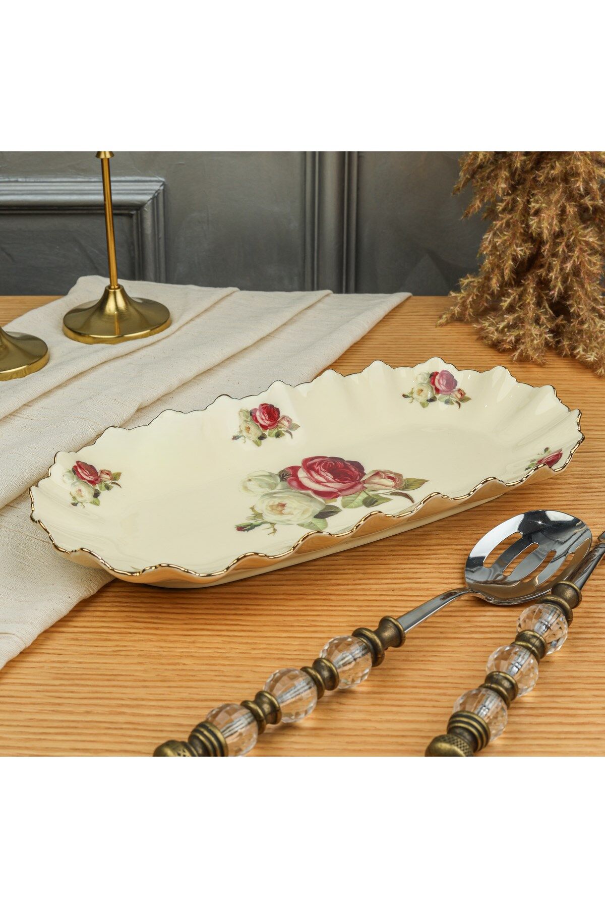 Royking Rose Oval Sunum Tabak 31 Cm