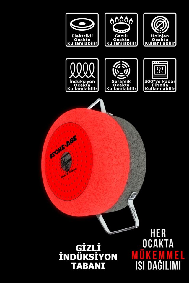 Stone-age 32 Cm Çizilmez Yanmaz Yapışmaz Indüksiyon Tava