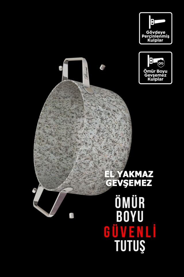 Stone-age 32 Cm Çizilmez Yanmaz Yapışmaz Indüksiyon Tava