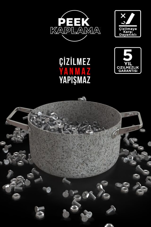 Stone-age 32 Cm Çizilmez Yanmaz Yapışmaz Indüksiyon Tava