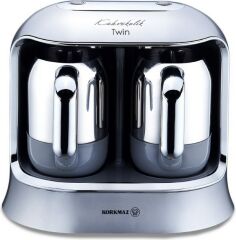 Korkmaz Kahvekolik Twin Kahve Makinesi Inox Krom