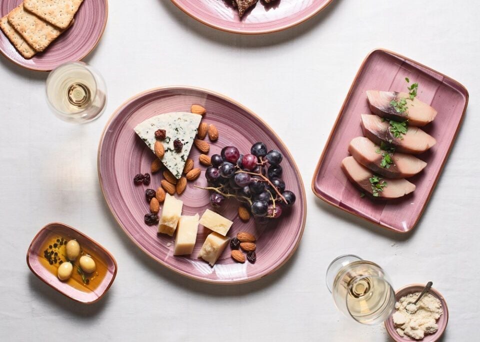 Bonna Porselen Aura Blackberry Moove Oval Tabak 31*24 Cm Tekli