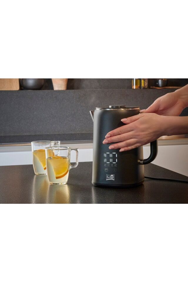 Fritel Kettle Mat Siyah Dijital Göstergeli Sıcak Tutma Özellikli 1.7 L- 1.500 W