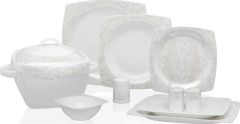 Neva N3082 Mirena Kare 60 Parça 12 Kişilik Fine Bone Yemek Takımı