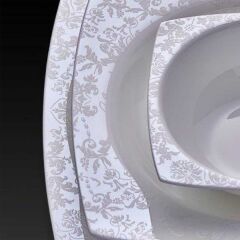 Neva N3082 Mirena Kare 60 Parça 12 Kişilik Fine Bone Yemek Takımı