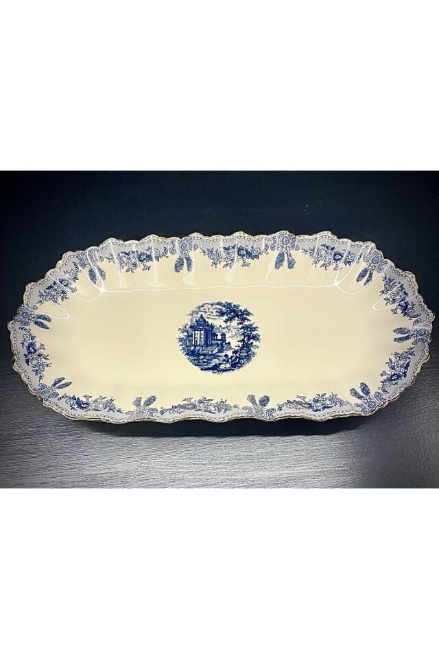 Margaret New Bone Oval Kayık Sunum Tabağı 36 Cm