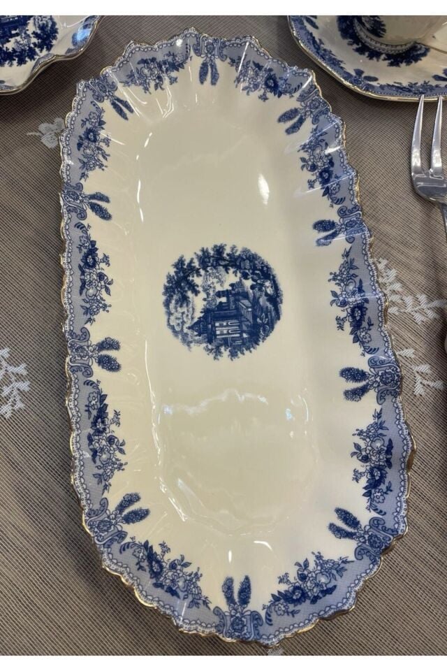 Margaret New Bone Oval Kayık Sunum Tabağı 36 Cm