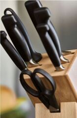 ZWILLING Four Star 8 Parça Blok Bıçak Seti - Doğal Ahşap Bloklu