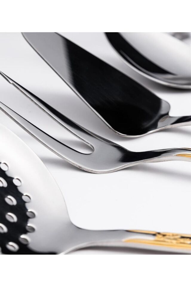 Athens G Decorated 5 Parça Paslanmaz Çelik Servis Takımı Kutulu