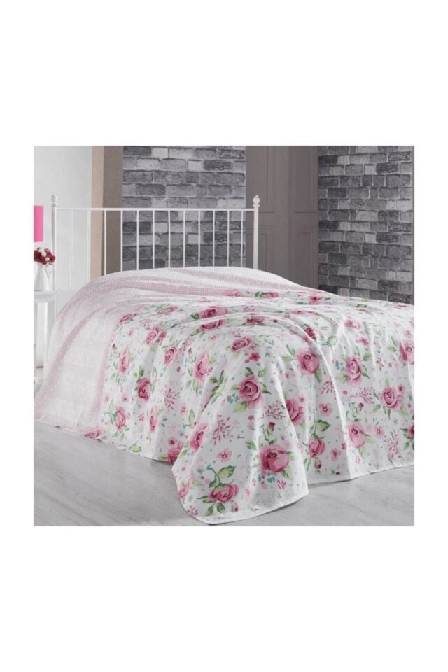 MaxStyle Baskılı Pike Magnolıa Çiftkişilik