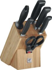 Zwilling 7 Parça Blok Bıçak Seti - Doğal Ahşap Bloklu