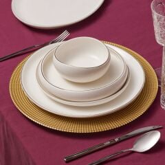 Karaca Streamline Hole Gold 59 Parça 12 Kişilik Porselen Yemek Takımı