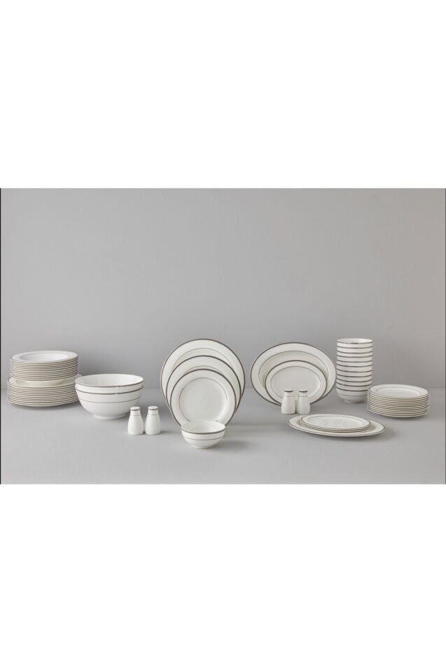 Be Orıgınal Crown Silver 60 Parça 12 Kişilik Bone China Yemek Takımı