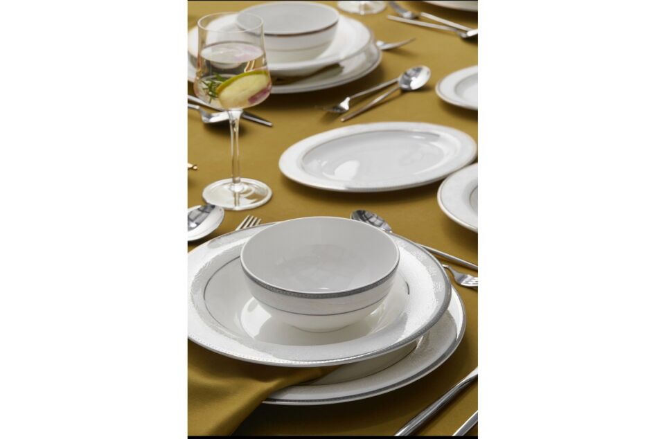 Be Orıgınal Crown Silver 60 Parça 12 Kişilik Bone China Yemek Takımı