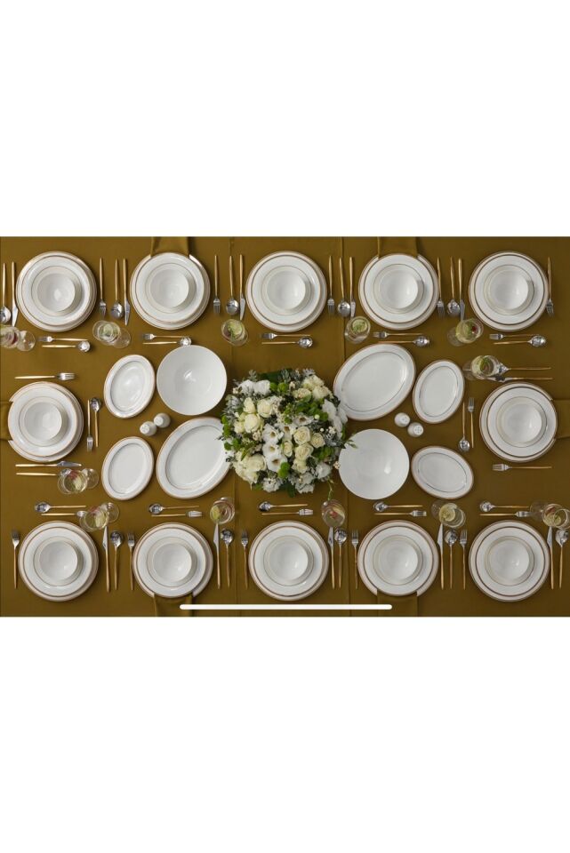 Be Orıgınal Crown Gold 60 Parça 12 Kişilik Bone China Yemek Takımı