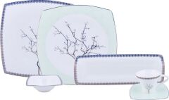 Karaca Fine Pearl Banyan 26 Parça 6 Kişilik Kare Kahvaltı/Servis Takımı