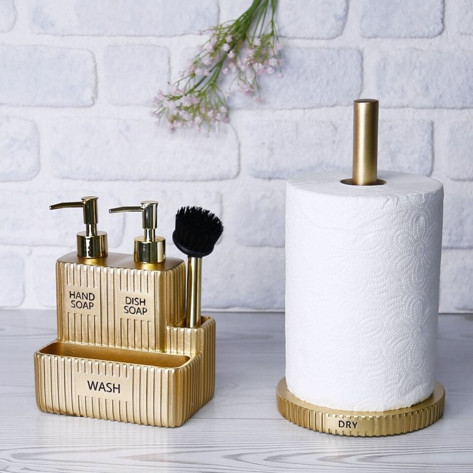 By Selim Grooved Ikili Sıvılı Fırçalı Süngerlik Altın