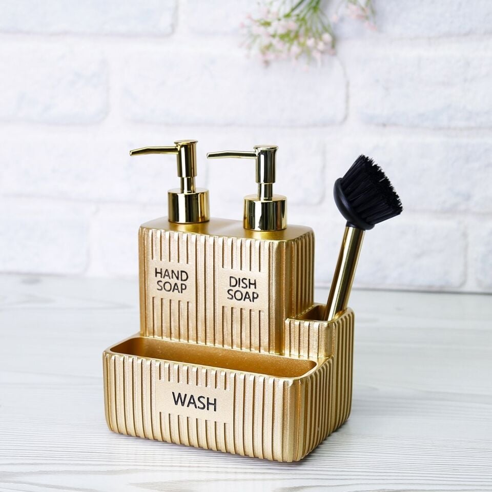 By Selim Grooved Ikili Sıvılı Fırçalı Süngerlik Altın