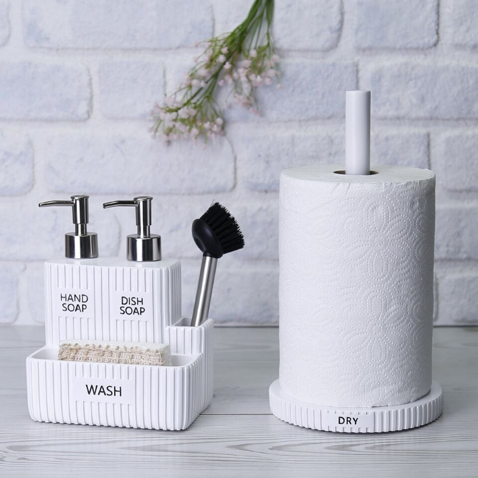 By Selim Grooved Ikili Sıvılı Fırçalı Süngerlik Beyaz