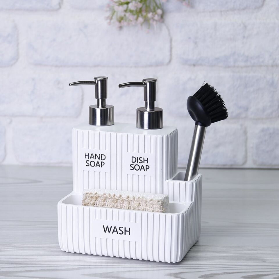 By Selim Grooved Ikili Sıvılı Fırçalı Süngerlik Beyaz