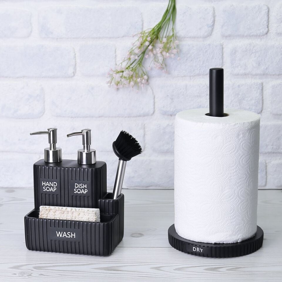 By Selim Grooved Ikili Sıvılı Fırçalı Süngerlik Siyah