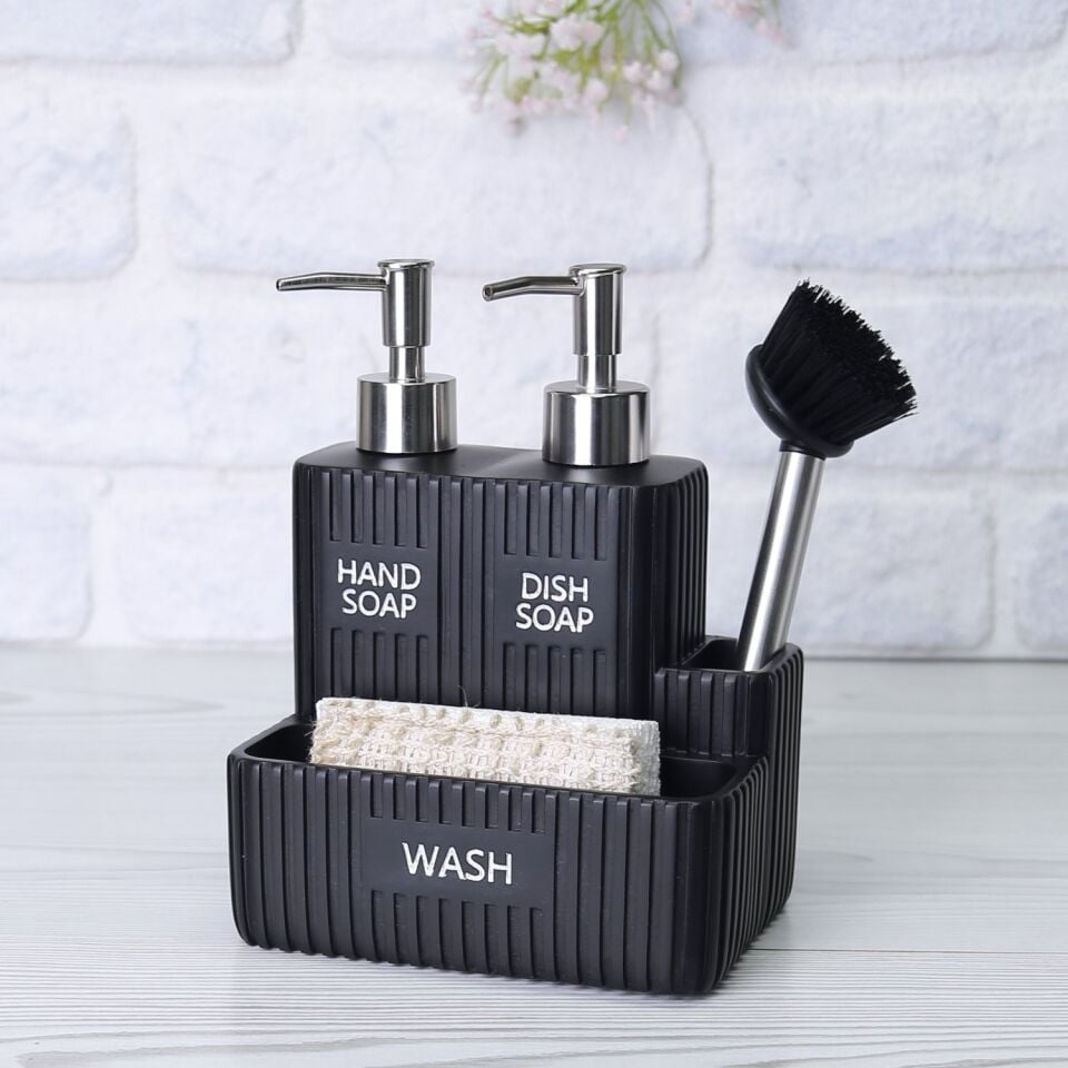 By Selim Grooved Ikili Sıvılı Fırçalı Süngerlik Siyah