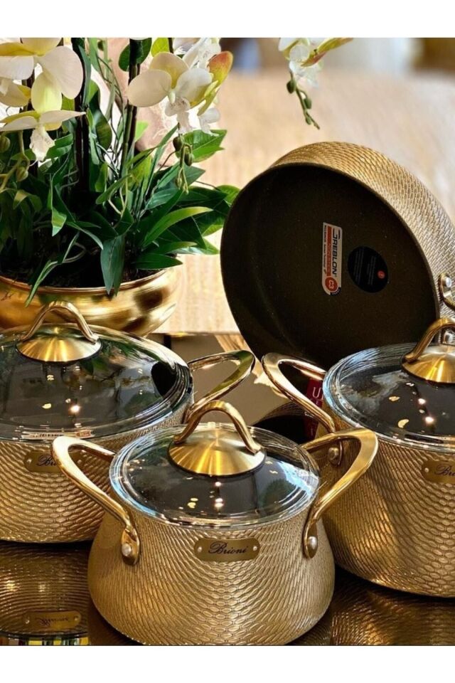Brioni Brioni Elegance 7 Parça Tencere Takımı Altın Elg-11101