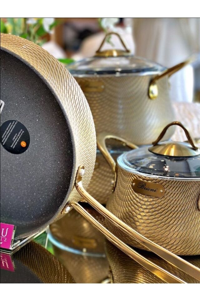 Brioni Brioni Elegance 7 Parça Tencere Takımı Altın Elg-11101