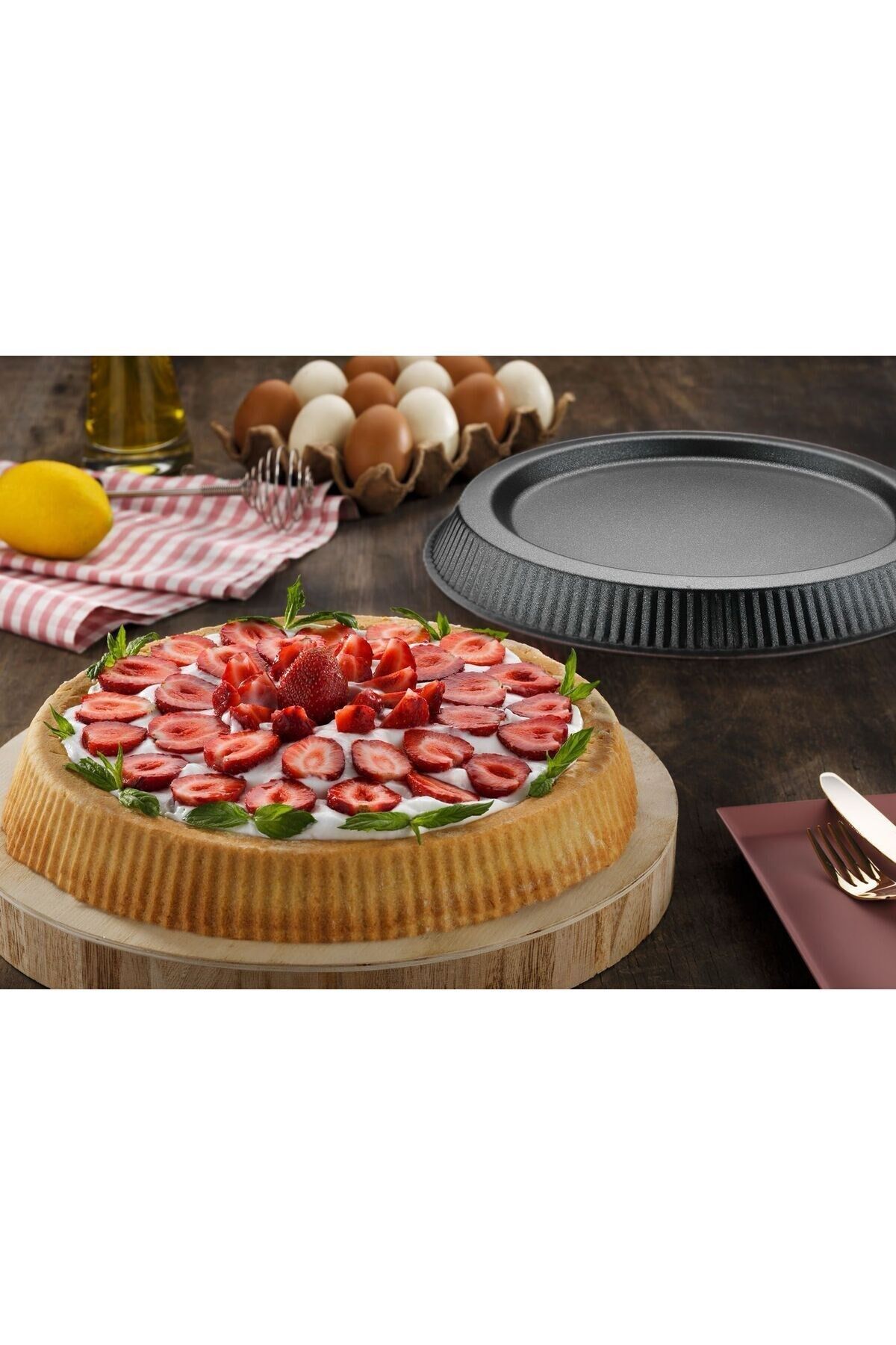 Brioni Diamond 30 Cm Tart Kalıbı Siyah