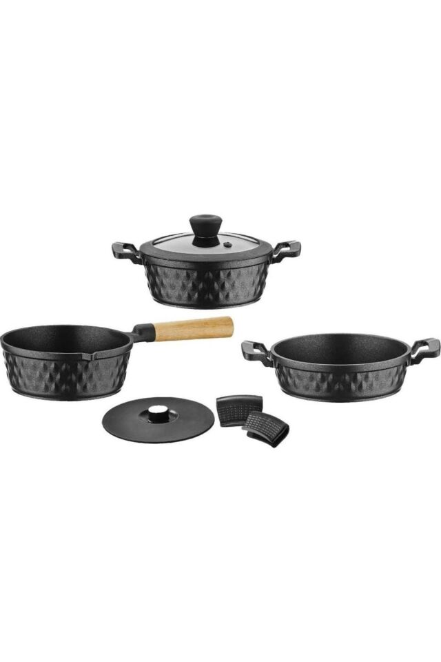 Brioni  Diamond 5 Parça Siyah Midi Set