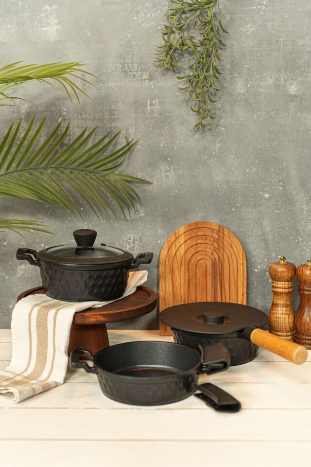 Brioni  Diamond 5 Parça Siyah Midi Set