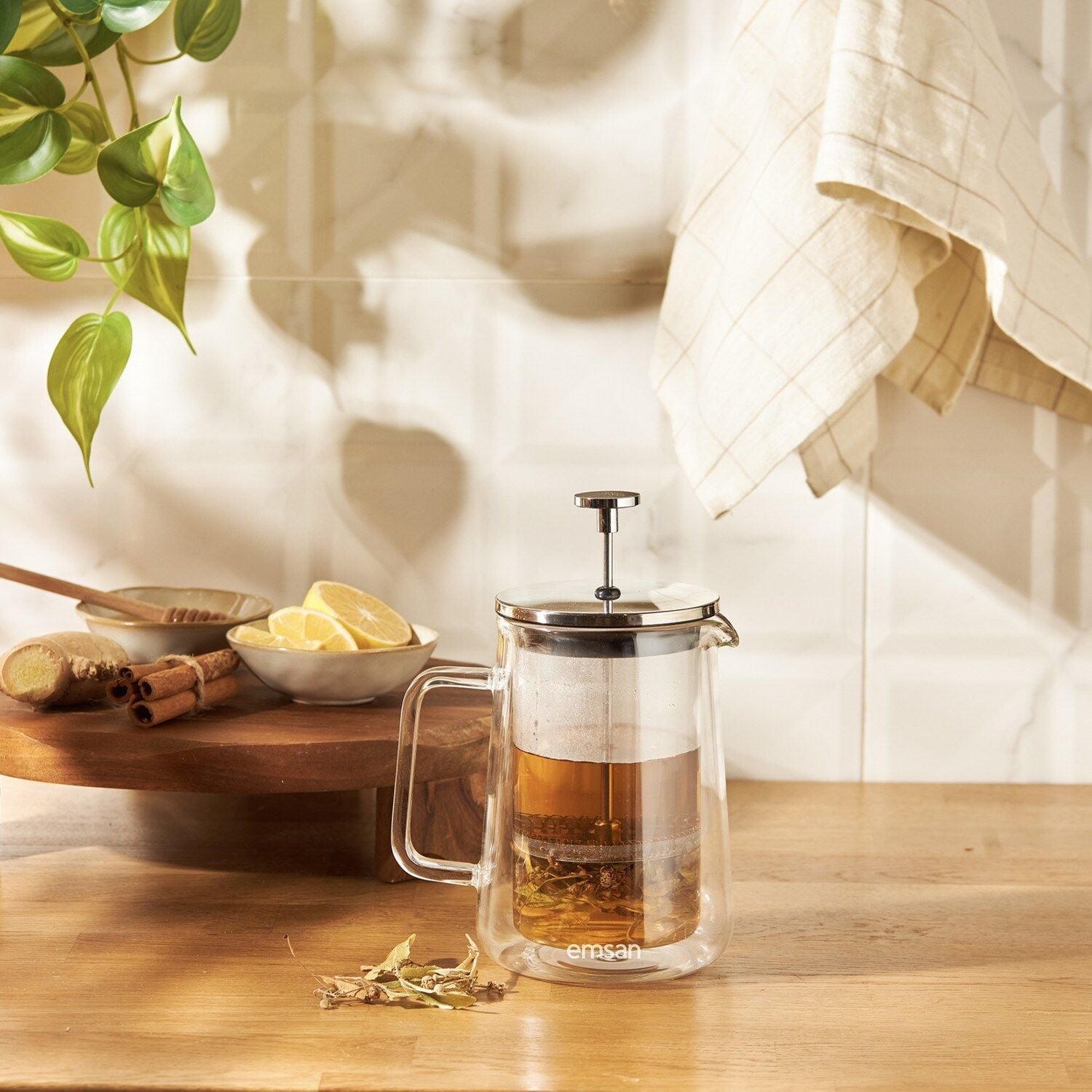 Emsan Double Glass Çift Cidarlı French Press 600 Ml